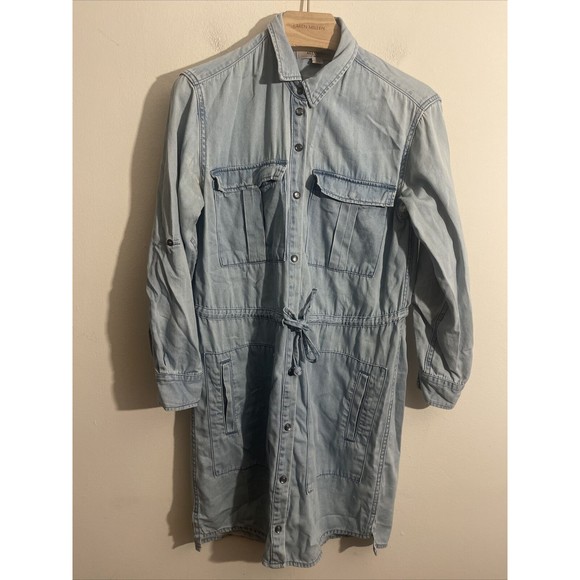 AllSaints Dresses & Skirts - AllSaints Millie Women’s Denim Shirt Dress Sz Small Pearl Snap All Saint (Flaws)